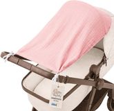 Totsy baby ASE Spolka Akcyjna Zonbescherming Kinderwagen 70 x 45 cm UV Zonwering Baby Mousseline Schaduwdoek voor Buggy Sportwagen Wandelwagen tegen Zon Wind en Regen Opvouwbaar Poederroze Mousseline