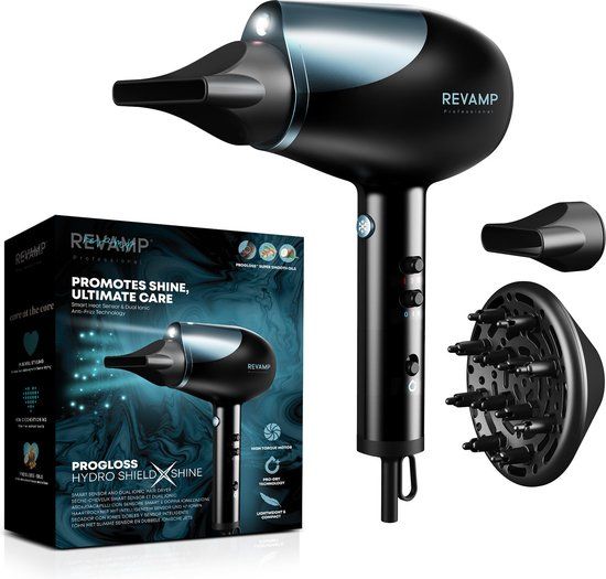 Revamp Progloss DR6000 Hair Dryer with Diffuser - 1800W - Black