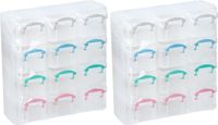 Merkloos Hobbybox/sorteerbox - 4x stuks - 12-vaks - 20 x 22 cm - hobby opberger/sorteerder