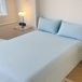 Bleu clair Drap de lit avec 2 taies d'oreiller, 180 x 230 cm, 3 pièces Coton