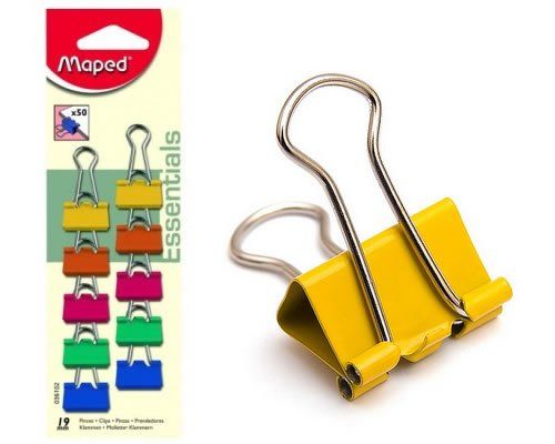 Maped 036102 Paper Clips - 19 mm - Assorted Colors - 10 Pack