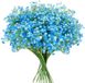 Unyqoos® Set de 24 fleurs artificielles, bleu, 52 cm