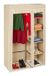 Relaxdays Stoffen kast, met kledingstang & 5 vakken, h x b x d: 174 x 107 x 42,5 cm, stabiele vouwkast met bekleding, beige
