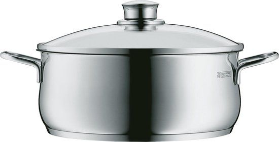 WMF Diadem Plus Kookpan Laag 24 cm - RVS - 4.5L - Met Deksel