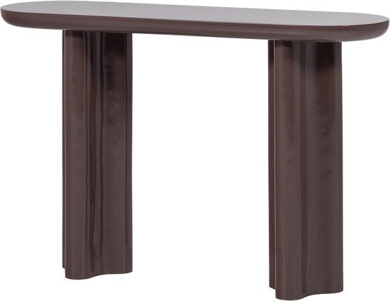 WOOOD Evara Bijzettafel - Hout - Hoogglans Donkerbruin - 80x120x35