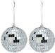 Inge-glas Inge Christmas Decor Disco kerstbal - 2x - zilver - D9 cm