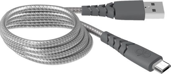 FORCE CASE Micro-USB naar USB-A Oplaadkabel 10.5W - Fast Charge - Extra Sterk - 2m, Grijs