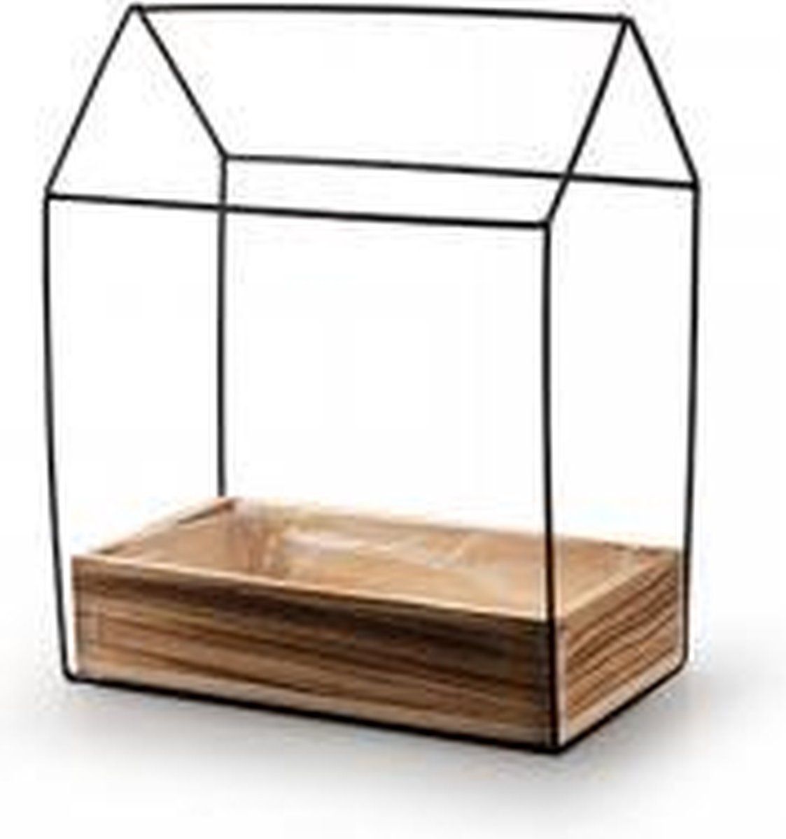 Trendsensfeer.nl Woody M - Hout - Zwart/Naturel - 27x23x13 cm