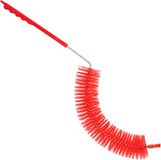 Famanu – Borstel voor het reinigen van demijohns en laarzen - nylon reinigingsborstel met grote gebogen kop - rood