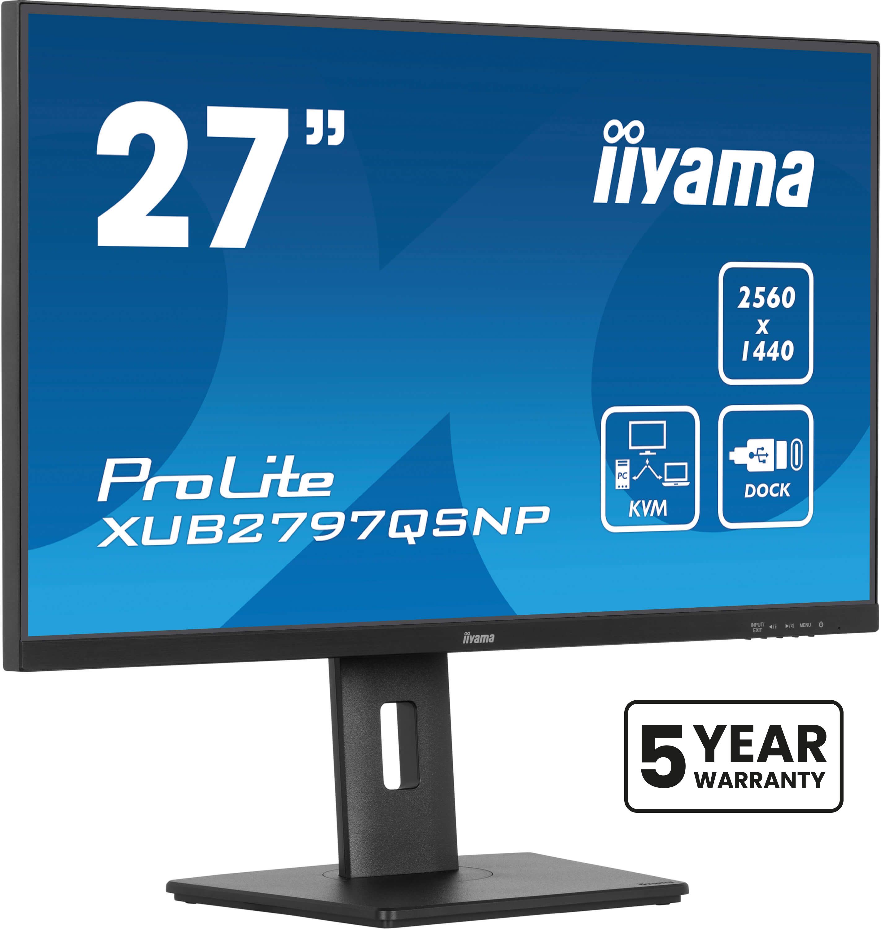 iiyama ProLite XUB2797QSNP-B1 27" QHD IPS Monitor | USB-C | KVM | 100Hz