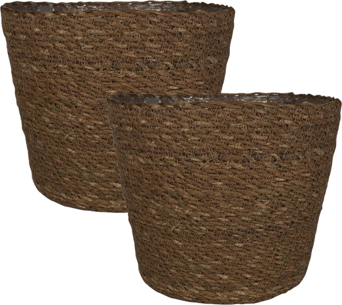 Steege Set of 2 Plant Pots Jute/Seagrass 18 cm Camel Brown