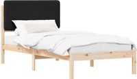 vidaXL Bedframe with Padded Headboard Black 80 x 200 cm