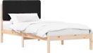 vidaXL Bedframe with Padded Headboard Black 80 x 200 cm