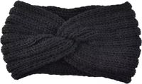 New Age Devi - Zwarte Winter Fashion Haarband met Oorwarmers