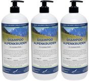 Shampoo Alpenkruiden Shampoo - 1 liter - 3 Stuks - met pompen - Voordeelverpakking - Haarverzorging