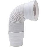 Wirquin 71260001 uittrekbare metalen pantser 340-750 mm | WC-aansluiting, behuizing van polypropyleen, mondstuk van ABS, geschikt voor alle configuraties, wit
