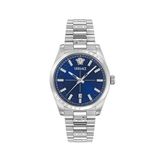 Versace Millenium G. VE0G00325 Horloge - Staal - Zilverkleurig - Blauwe Wijzerplaat - Ø 40 mm