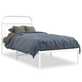 VidaXL Bedframe met hoofdbord Metaal Wit 100x190 cm