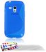 Beschermhoes MUZZANO Le S Premium Blue Protective Case for Samsung I8190 + 3 UltraClear Screen Protectors + Style and Towel