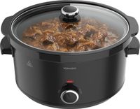 Tomado TSC6001B - Slowcooker - 6 liter - Keramische binnenpan - 3 warmtestanden - Warmhoudfunctie - Zwart