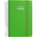 Grafoplás Kalender 2024, weekoverzicht, groen, A6, Spaans, spiraalbinding, hardcover met stof gevoerd, elastische sluiting, januari tot december 24, Fancy serie