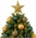 Holly & Jolly Kerstversiering set - 12x kerstallen - D8 cm - met ster piek - goud en groen