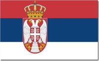 Merkloos / Sans marque Promex Gmbh Vlag Servie - met wapen - 90 x 150 cm - polyester - Servische landenvlag