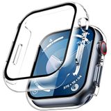 TAURI Apple Watch 9 (2023) / Series 8/7 45mm Case - 2 Stuks Transparant 360° Beschermer met 9HD Gehard Glas Screen Protector