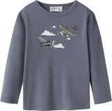 NAME IT Jongens NMMWILLITUS WOOL LS TOP Lange Mouwen Shirt - Folkstone Gray - Maat 104