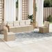 Prolenta Maison Exclusive - Tuinset voor in de tuin, 6-delig, met kussens, beige, gemaakt van polyrotan