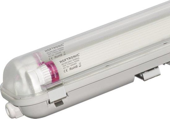 HOFTRONIC Dubbel LED TL Armatuur 150cm IP65 Waterdicht 4000K Neutraal Wit 60W 10500lm T8