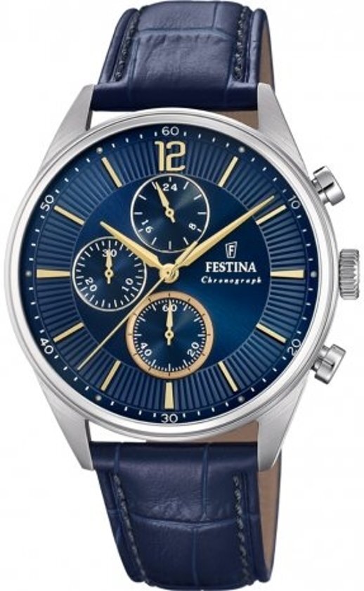 Festina F20286/3 horloge heren - blauw - edelstaal