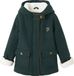 Vertbaudet Manteau à capuche en laine avec doublure sherpa pour filles