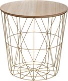 Sphera Bijzettafel - 39.5 x 41cm - Hout/Metaal - Goud