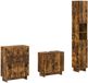 vidaXL - 3-delig - badkamerkast - set - EDE - Gerookt - eiken - Bewerkt - hout