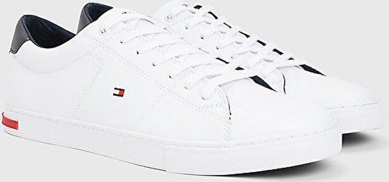 Tommy Hilfiger Essential Leather White Sneakers - Men - Size 44