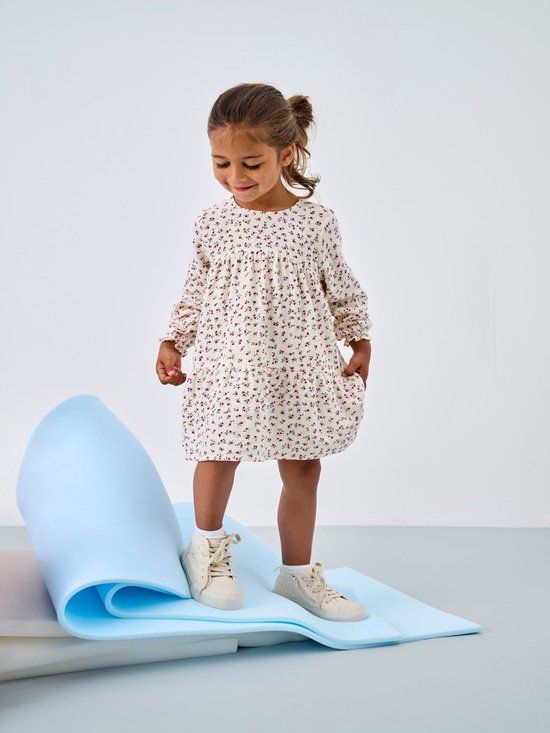 ONLY KIDS ONLY Jurk KMGTHYRA Lange mouw Ronde hals A-lijn Jurk Biologisch katoen 128