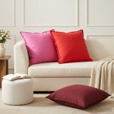 vidaXL - Taie d'oreiller - 6 pièces - BOIS - Vin rouge - 60 x 60 cm - Polyester