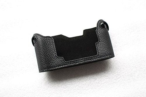 Funper Handgemaakte Echt Lederen Half Camera Hoesje Hoes voor Nikon F3 Zwart