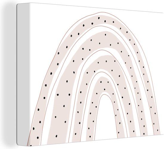 OneMillionCanvasses Canvas schilderij 160x120 cm - Regenboog Stippen Pastel - Muurdecoratie