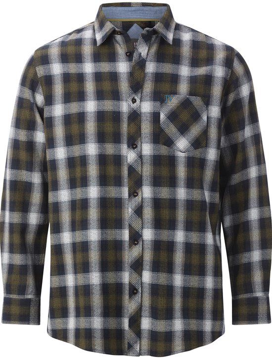 Jan Vanderstorm herren Overhemd - 53/54 - donkerblauw - Plus Size