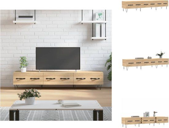 vidaXL Tv-meubel 150x36x30 cm bewerkt hout sonoma eikenkleurig