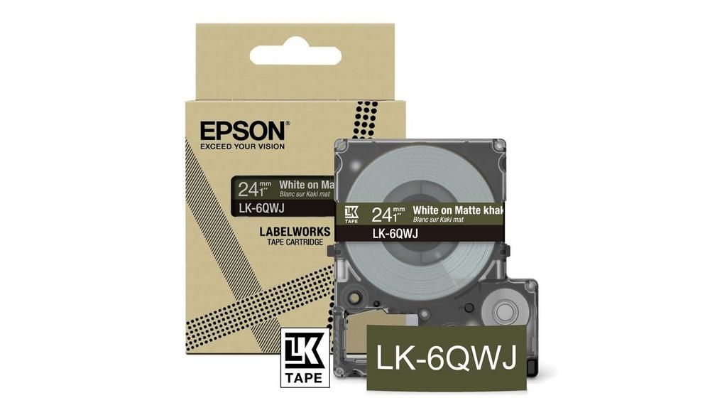 Epson Matte Tape – Khaki/White 24mm