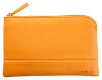 RHODIA 116548C - Etui met Ritssluiting in Imitatieleer - Jonquille - Maat S (11 x 17 cm)