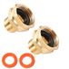 Kbrotech Messing tuinslangadapter, 3/4" GHT vrouwelijk x 1/2" NPT mannelijk, 2 stuks