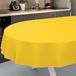 ANRO Afwasbaar tafelzeil, tuintafelkleed, voor binnen en buiten, ovaal, 220 x 140 cm, met zoom, geel