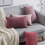 Merkloos / Sans marque Wan GmbH Roze Corduroy Kussensloop Set van 4 - 30x50 cm