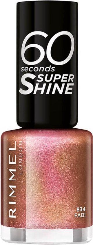 Rimmel London 60 Seconds Super Shine Nagellak - 834 Fab! (L) - Roze - 8ml
