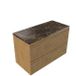 Saniclass Ensemble de meubles de salle de bain - 100x45x63cm - Plateau en pierre naturelle Noche dark emperador - 1 trou de robinet - 2 tiroirs - chêne mat naturel