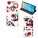 B2Ctelecom OPPO Mobiel BookCase Skull Red